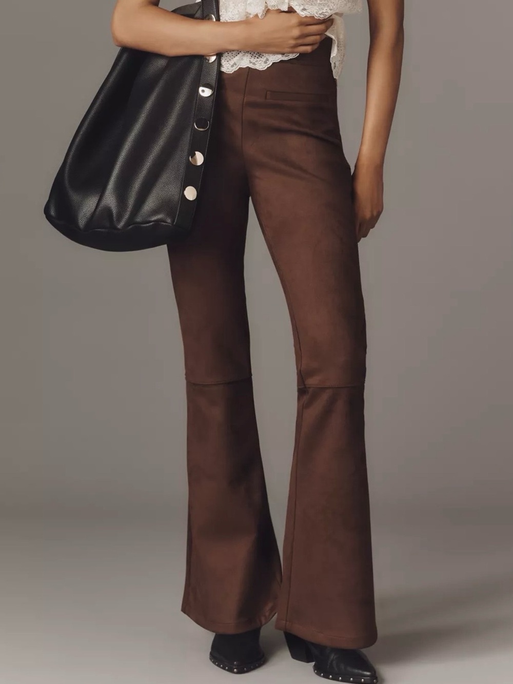 By Anthropologie Faux-Suede Flare
Pants Size S